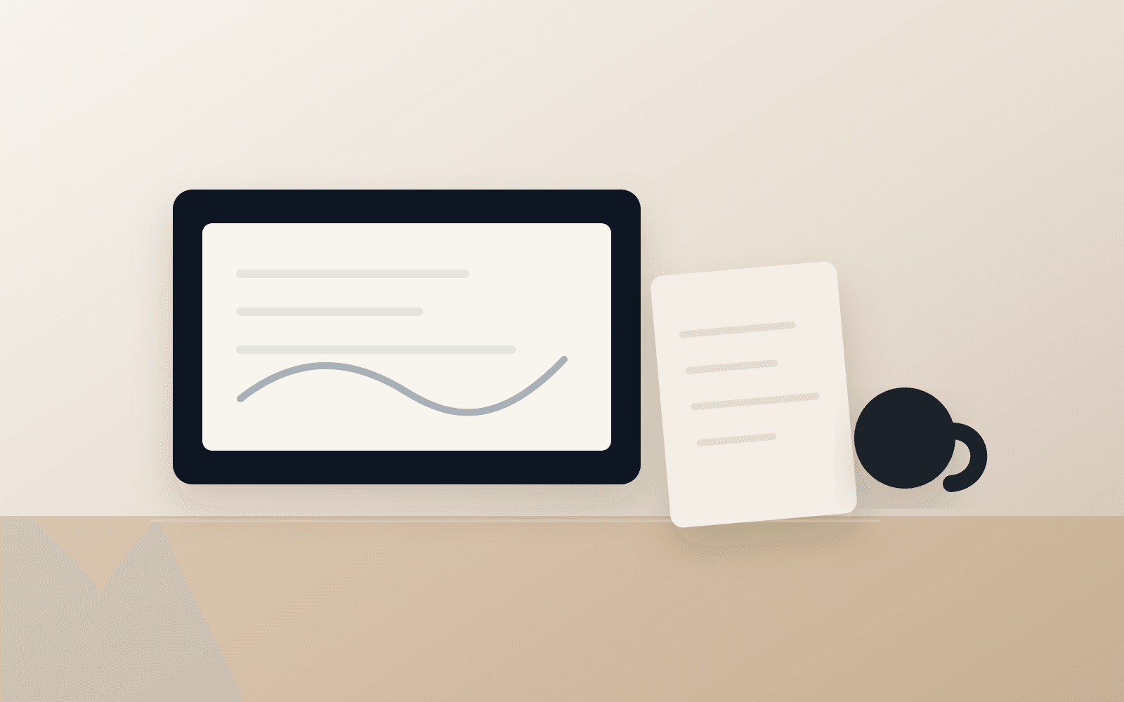 Editorial still life of analytics and systems work